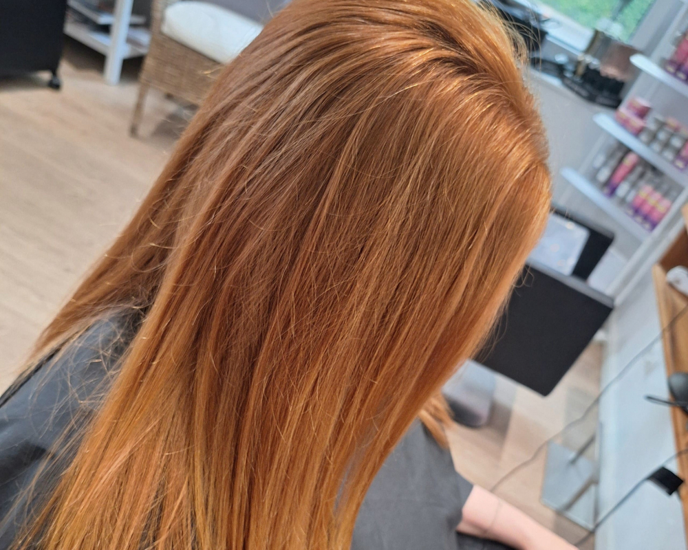 Haarverlängerung - orange Haare